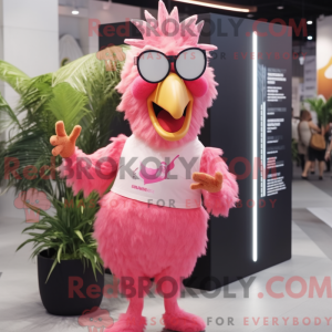 Maskottchenkostüm Rosa Hahn...