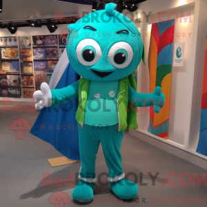 Turquoise Irish Flag mascot...