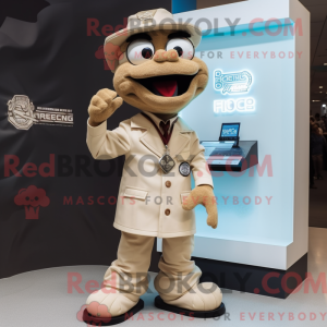 Máscara de médico bege com...