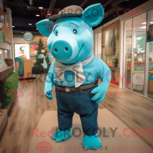 Turquoise Sow mascot...