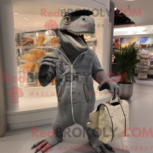 Gray Allosaurus mascot...