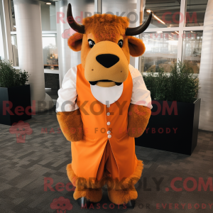 Orange Bison mascot costume...