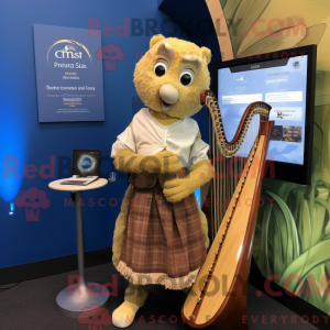 Gold Celtic Harp mascot...