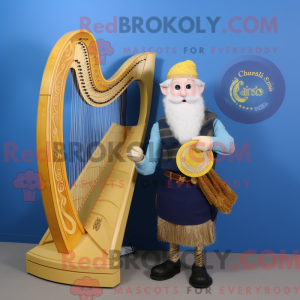 Gold Celtic Harp-maskot...