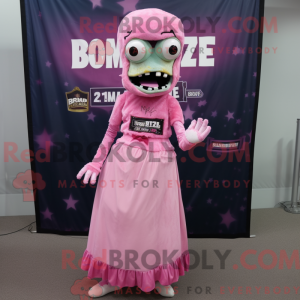 Pink Zombie mascot costume...