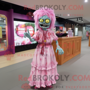 Pink Zombie maskot kostume...