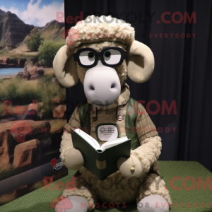 Olive Merino Sheep mascot...