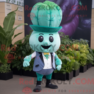 Teal Turnip mascot costume...