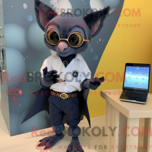 Navy Fruit Bat mascot...
