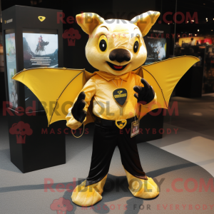 Gold Bat mascot costume...