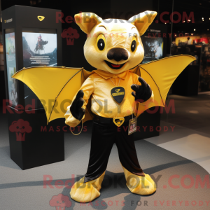 Gold Bat maskot drakt...