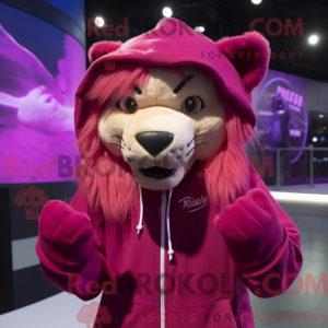 Magenta Smilodon maskot...