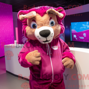 Magenta Smilodon maskot...