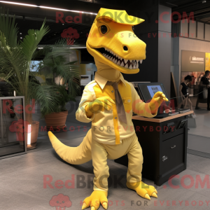 Yellow Tyrannosaurus mascot...