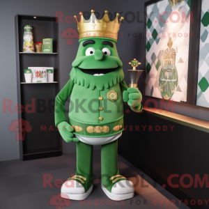 Green King maskot kostume...