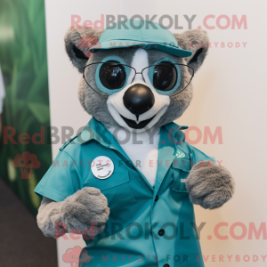 Teal Lemur mascot costume...