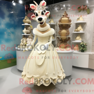 Cream Deer maskotdraktfigur...