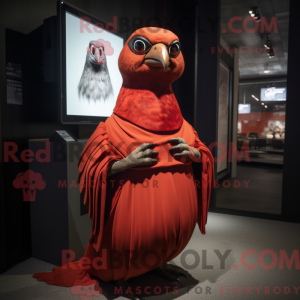 Red Quail mascot costume...