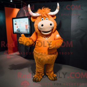 Orange Yak mascot costume...