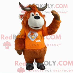 Orange Yak-maskotdraktfigur...