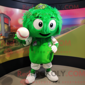 Green Baseball Ball mascot...