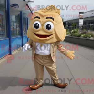 Tan Fish And Chips maskot...