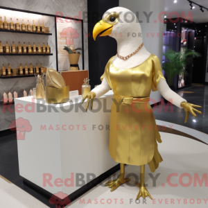 Gold Pigeon mascot costume...