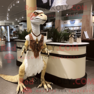 Cream Velociraptor mascot...