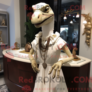 Cream Velociraptor mascot...