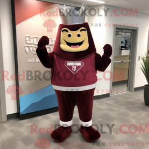 Maroon King mascot costume...