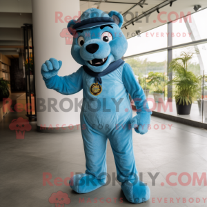 Sky Blue Panther mascotte...