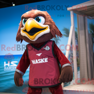 Maroon Hawk mascot costume...