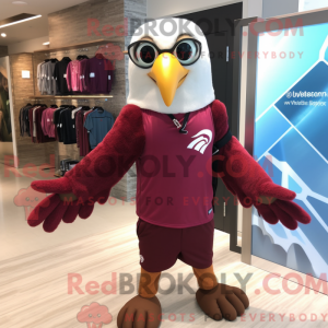 Maroon Hawk mascot costume...