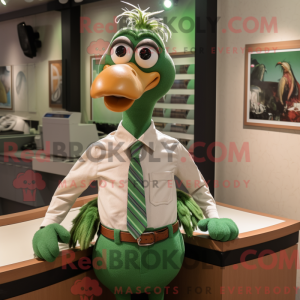 Green Turkey mascot costume...