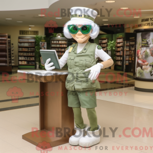 White Green Beret mascot...