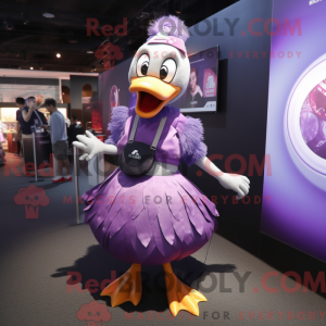 Purple Swans mascot costume...