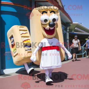 Cream Hot Dog mascot...