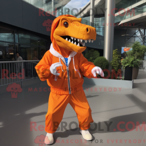 Orange Tyrannosaurus maskot...