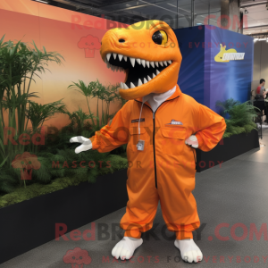Orange Tyrannosaurus maskot...