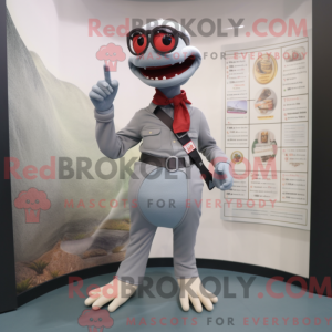 Grå Snake maskot kostume...