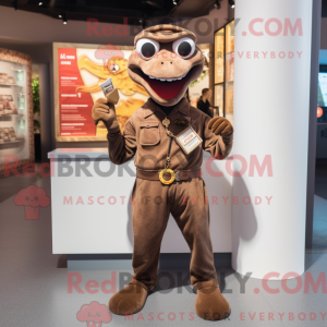 Brun Snake maskot kostume...