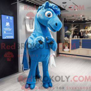 Blue Horse maskot kostume...