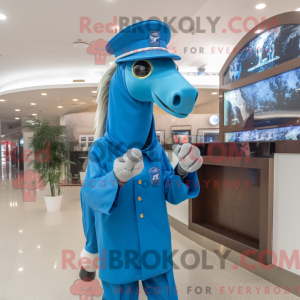 Máscara de cavalo azul com...