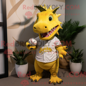 Yellow Stegosaurus mascot...