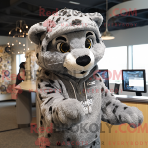 Gray Cheetah mascot costume...