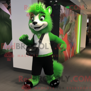 Grøn Skunk maskot kostume...