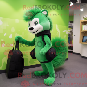 Green Skunk mascot costume...
