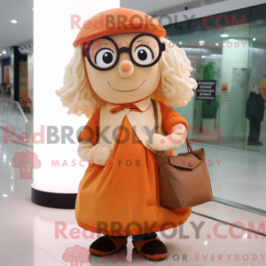 Beige Orange mascot costume...