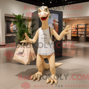 Beige Velociraptor mascot...