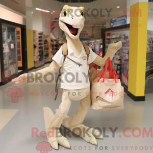 Beige Velociraptor mascot...